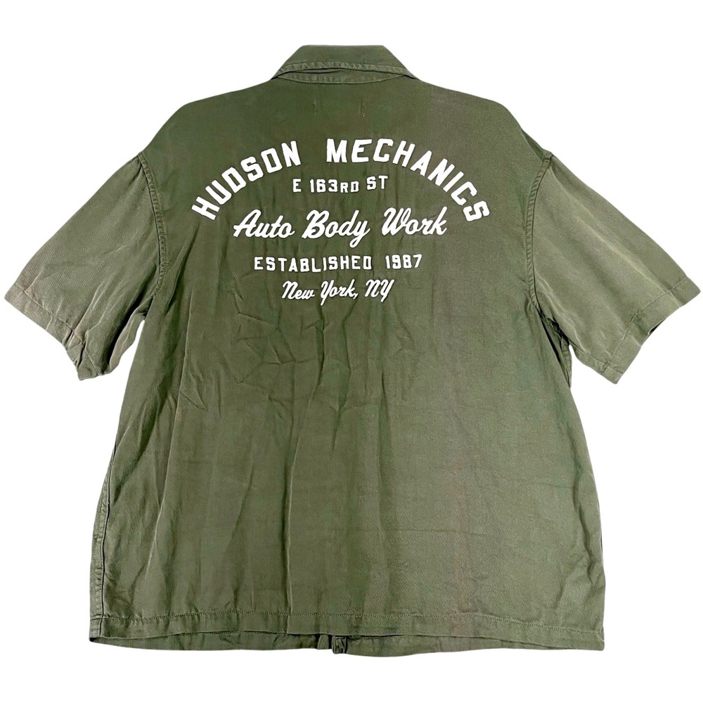 Hudson Mechanics New York NY Aeropostale Work Shirt‎ Mens M Auto Body Workwear